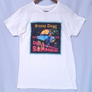 Snoop Dogg Death Row Summer 2022 White Graphic Tee Mens M Hip Hop Rap Y2K Style